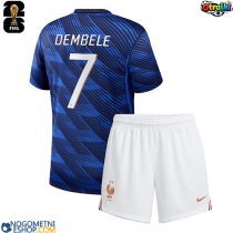 Otroški Nogometni dresi Francija Ousmane Dembele #7 Domači SP 2026 Kratek Rokav (+ Kratke hlače)